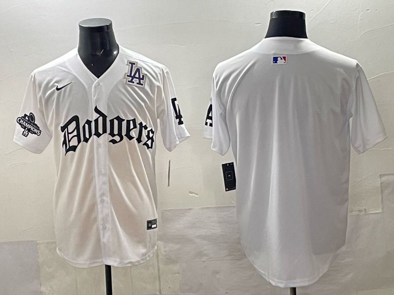 Men 2025 Los Angeles Dodgers Blank White 7th generations Joint Name Nike MLB Jersey style 04